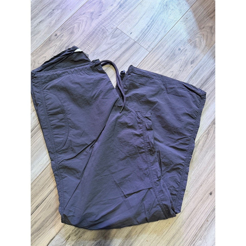 Rae‎ Mode Womens XS Charcoal Gray Nylon Parachute Pants Wide Leg Drawstring